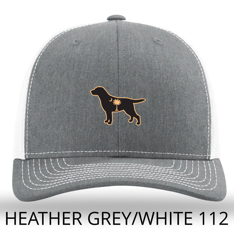 SC Lab Leather Patch Trucker Hat- Heather Grey/White Richardson 112 Lost Wando Outfitters - Lost Wando Outfitters