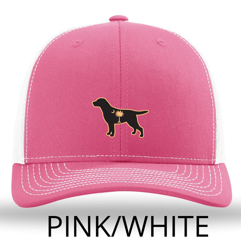 SC Lab Leather Patch Trucker Hat- Pink/White Richardson 112 Lost Wando Outfitters - Lost Wando Outfitters