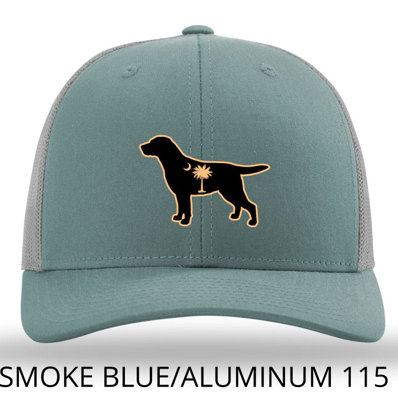 SC Lab Leather Patch Trucker Hat- Smoke Blue/Aluminum Richardson 115 Lost Wando Outfitters - Lost Wando Outfitters