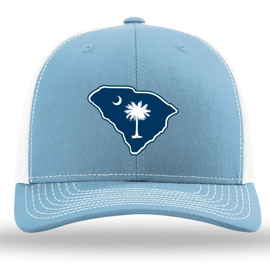 Load image into Gallery viewer, SC Outline- Color Patch -Columbia Blue-Khaki Richardson 112 Trucker Snapback Lost Wando Outfitters
