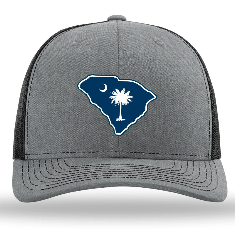 SC Outline- Color Patch -Heather Grey-Black Richardson 112 Trucker Snapback Lost Wando Outfitters - Lost Wando Outfitters