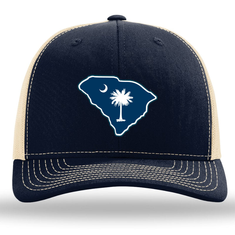 SC Outline- Color Patch -Navy-Khaki Richardson 112 Trucker Snapback Lost Wando Outfitters