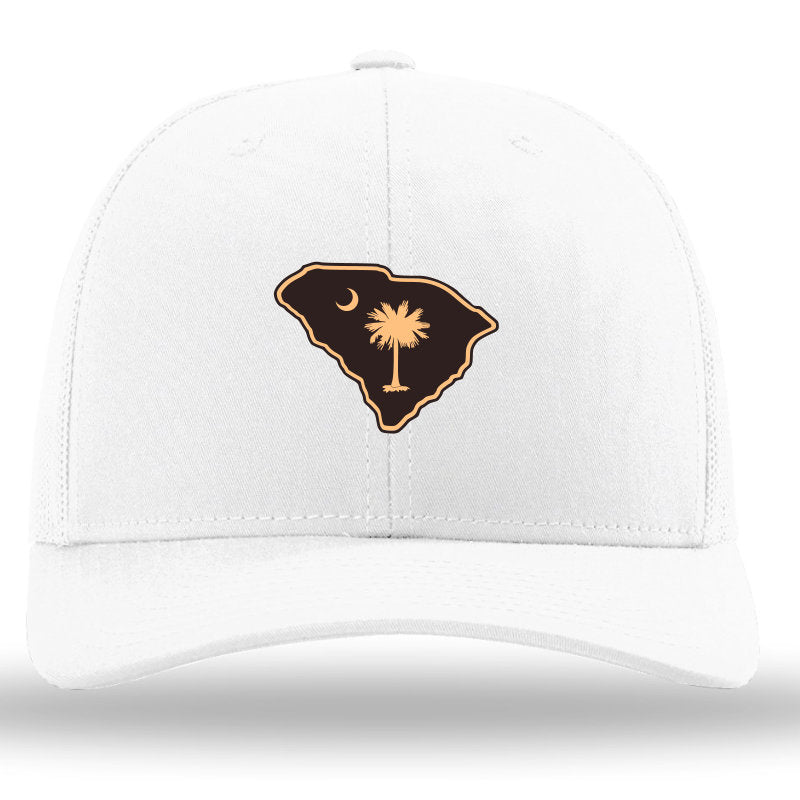 SC Etched Leather Outline - White/White Richardson 112 Hat Lost Wando Outfitters - Lost Wando Outfitters