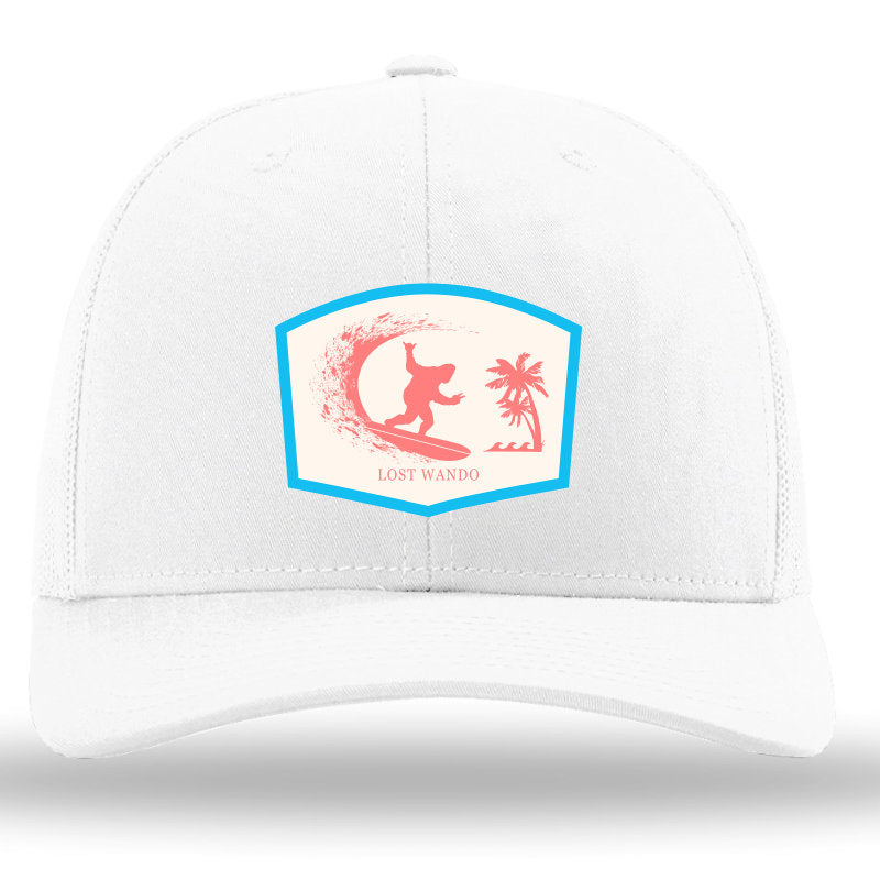 Surfin' Big Foot (BIFF) Woven Patch White-White Richardson Sports 112 Trucker Snapback Lost Wando Outfitters