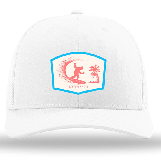 Surfin' Big Foot (BIFF) Woven Patch White-White Richardson Sports 112 Trucker Snapback Lost Wando Outfitters