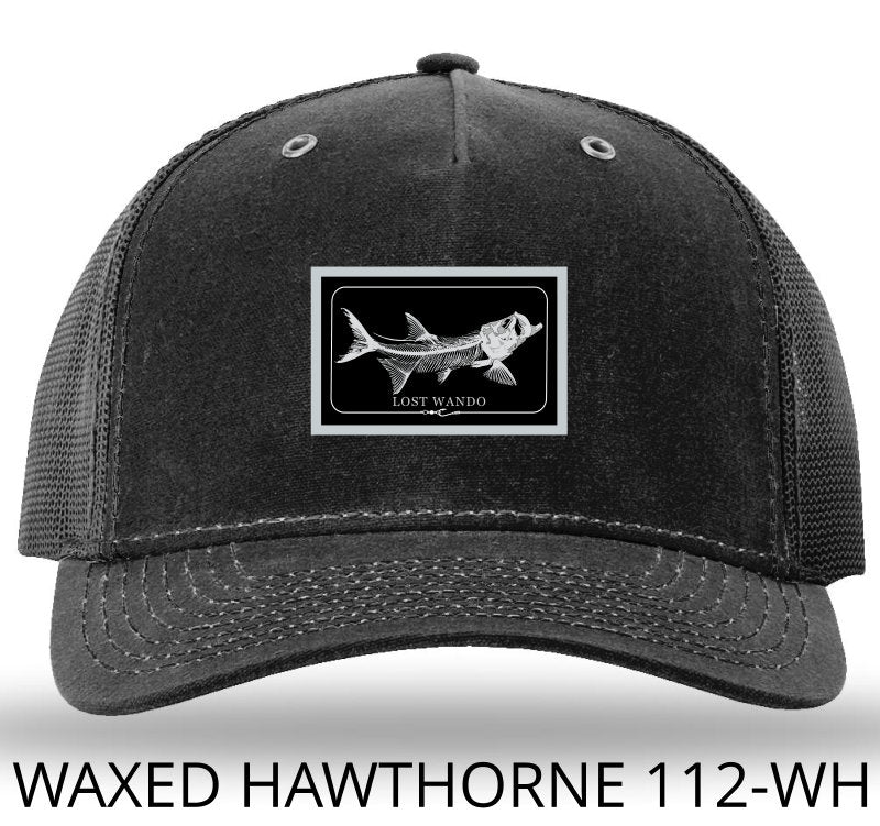 Tarpon Bonefish Color Patch Black/Black Richardson Sports 112WH Waxed Hawthorne Rugged Trucker Snapback Lost Wando Outfitters