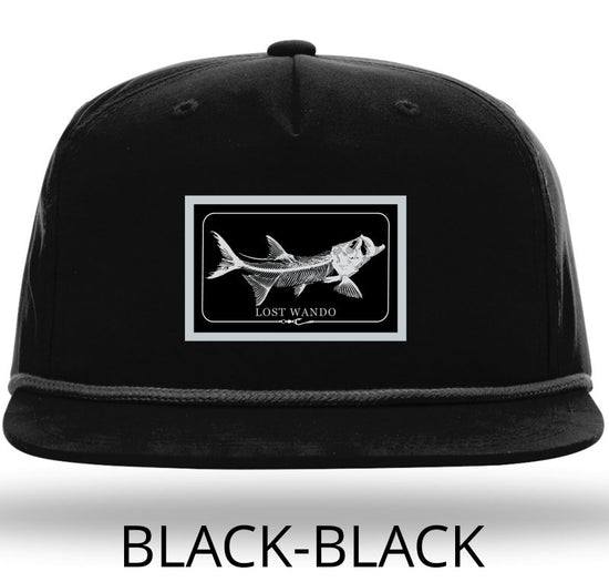 Tarpon Bonefish Woven Color Patch -Black with Black Rope 256 Umpqua Flat Bill Richardson Hat Lost Wando Outfitters
