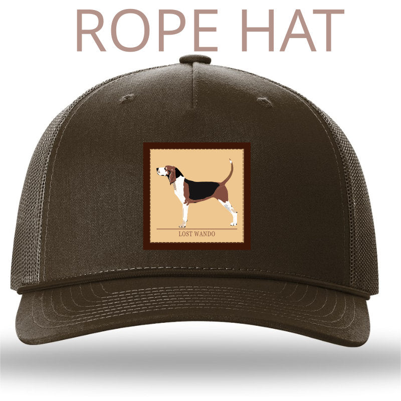 Treeing Walker Woven Patch Brown-Brown Richardson 112FPR Rope Snapback Trucker Hat Lost Wando Outfitters