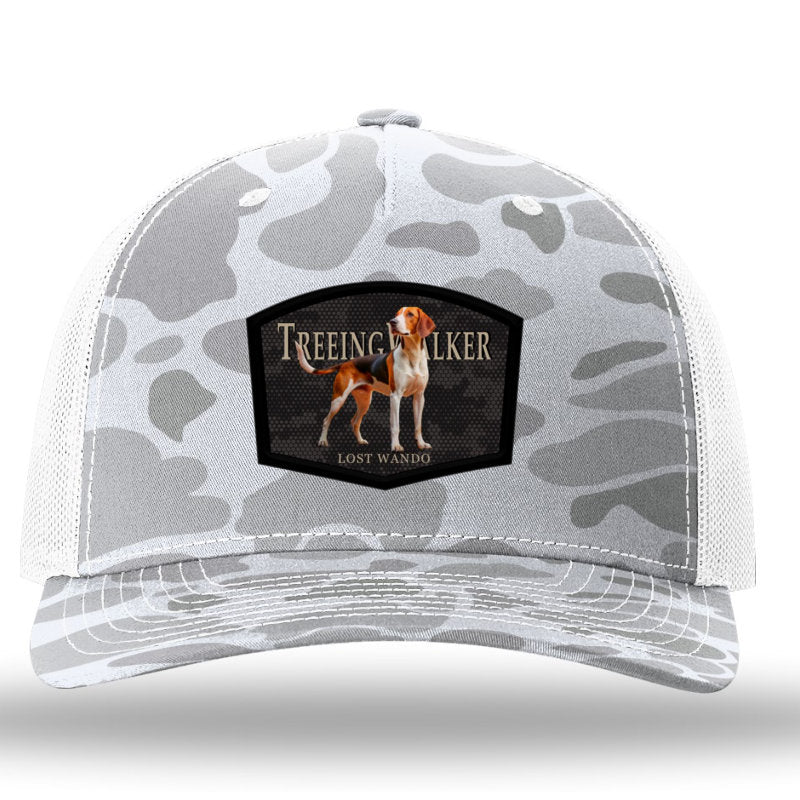 Treeing Walker Color Patch Blizzard Duck Camo/Light Grey Richardson 112PFP Duck Camo Snapback Trucker Hat Lost Wando Outfitters - Lost Wando Outfitters