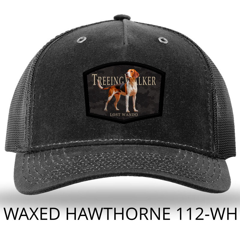 Treeing Walker Color Patch Black/Black Richardson 112WH Rugged Waxed Hawthorne Snapback Trucker Hat Lost Wando Outfitters - Lost Wando Outfitters