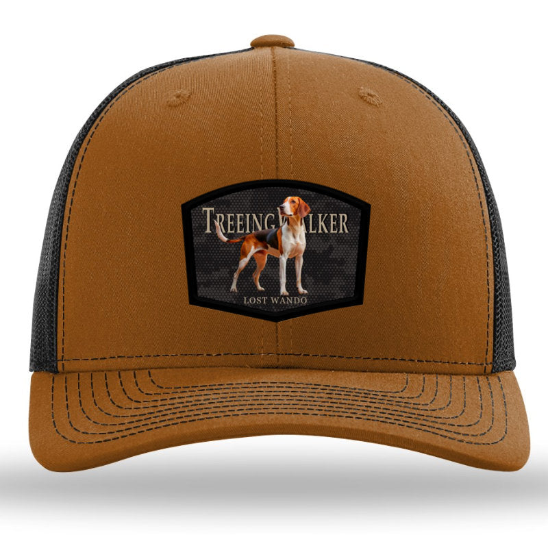 Treeing Walker Color Patch Caramel/Black Richardson 112 Snapback Trucker Hat Lost Wando Outfitters
