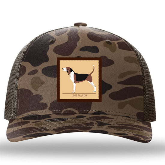 Treeing Walker Woven Patch Bark Duck Camo-Brown Richardson 112PFP Snapback Trucker Hat Lost Wando Outfitters