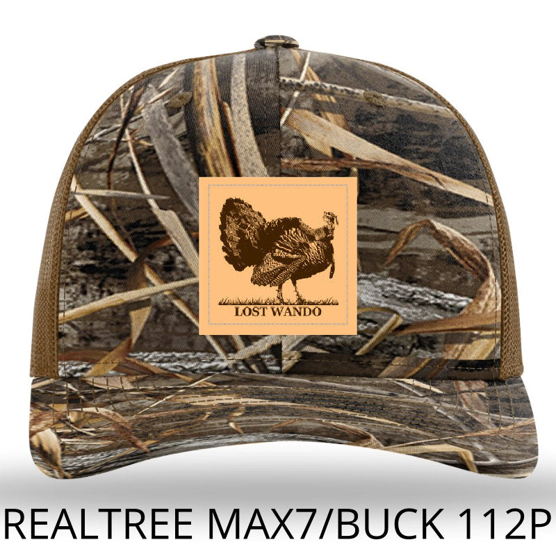 Turkey Leather Patch Heather Max 7-Buck Richardson 112P Trucker Hat Lost Wando Outfitters - Lost Wando Outfitters