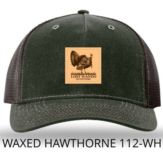 Turkey Leather Patch Olive/Coffee Richardson 112WH Waxed Hawthorne Rugged Snapback Trucker Hat Lost Wando Outfitters