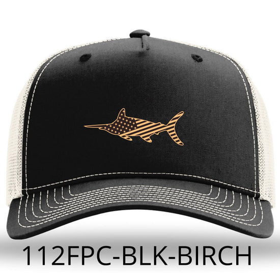 USA Marlin Woven -Color Patch Black-Birch Richardson 112FPC Hi Pro Champ Hat Lost Wando Outfitters