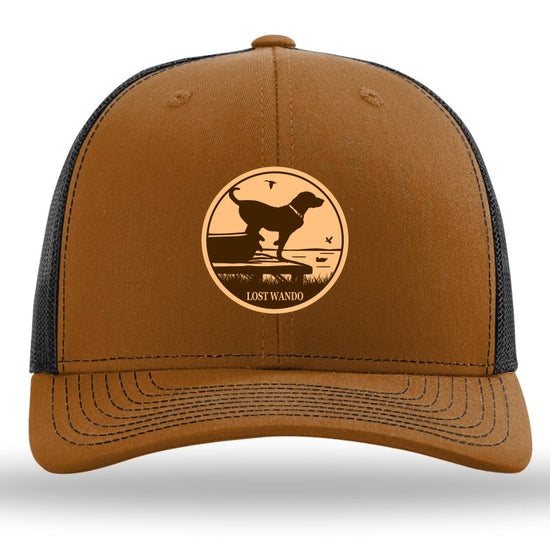 Wando Ready to Go Leather Patch Caramel-Black Richardson 112 Snapback Trucker Hat Lost Wando Outfitters