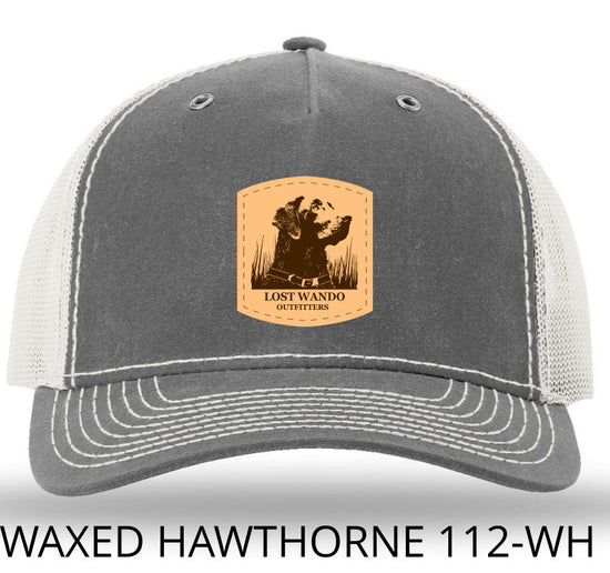 Wando Stay Leather Patch Rhino/Light Grey Richardson 112WH Waxed Hawthorne Rugged Snapback Trucker Hat- Lost Wando Outfitters