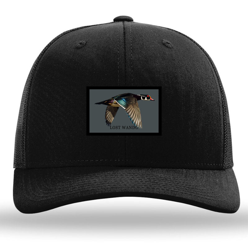 Wood Duck -Color Sublimated Patch -Black-Black Richardson 112 Snapback Trucker Hat Lost Wando Outfitters - Lost Wando Outfitters