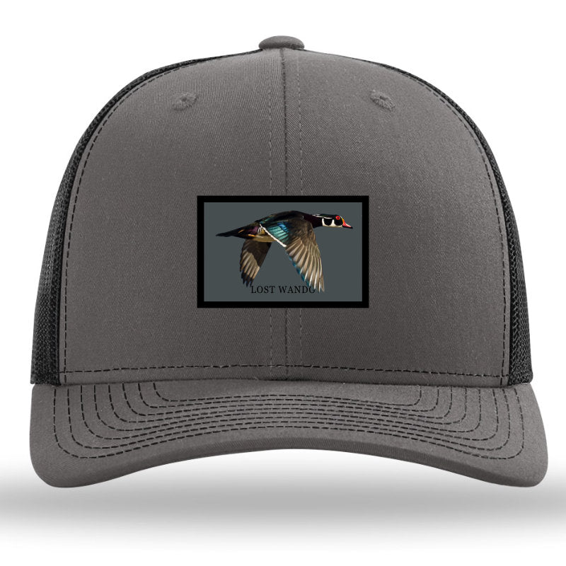 Wood Duck -Color Sublimated patch -Charcoal-Black Richardson 112 Snapback Trucker Hat Lost Wando Outfitters - Lost Wando Outfitters