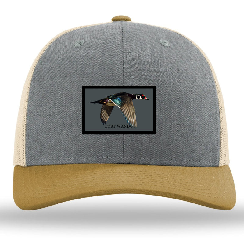 Wood Duck -Color Sublimated patch -Heather Grey-Birch-Amber Gold Richardson 112 Hat Lost Wando Outfitters