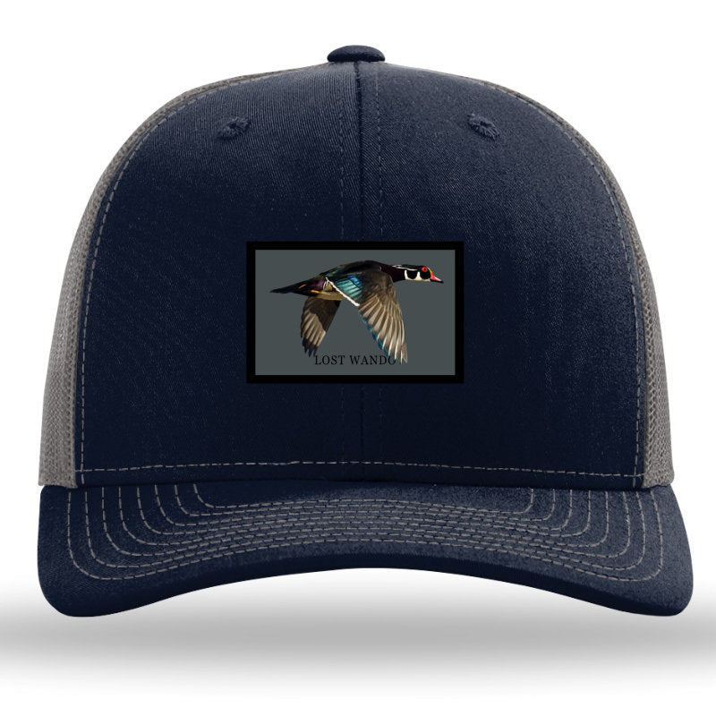 Wood Duck -Color Sublimated patch -Navy-Charcoal Richardson 112 Snapback Trucker Hat Lost Wando Outfitters - Lost Wando Outfitters