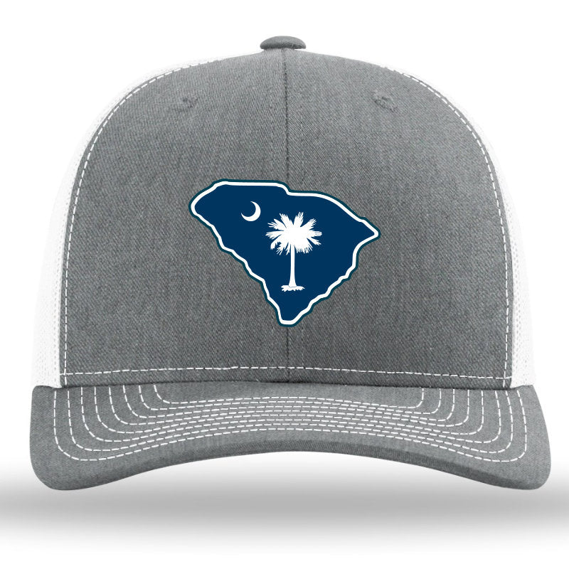 SC Outline- Color Patch -Heather Grey-White Richardson 112 Trucker Snapback Lost Wando Outfitters - Lost Wando Outfitters