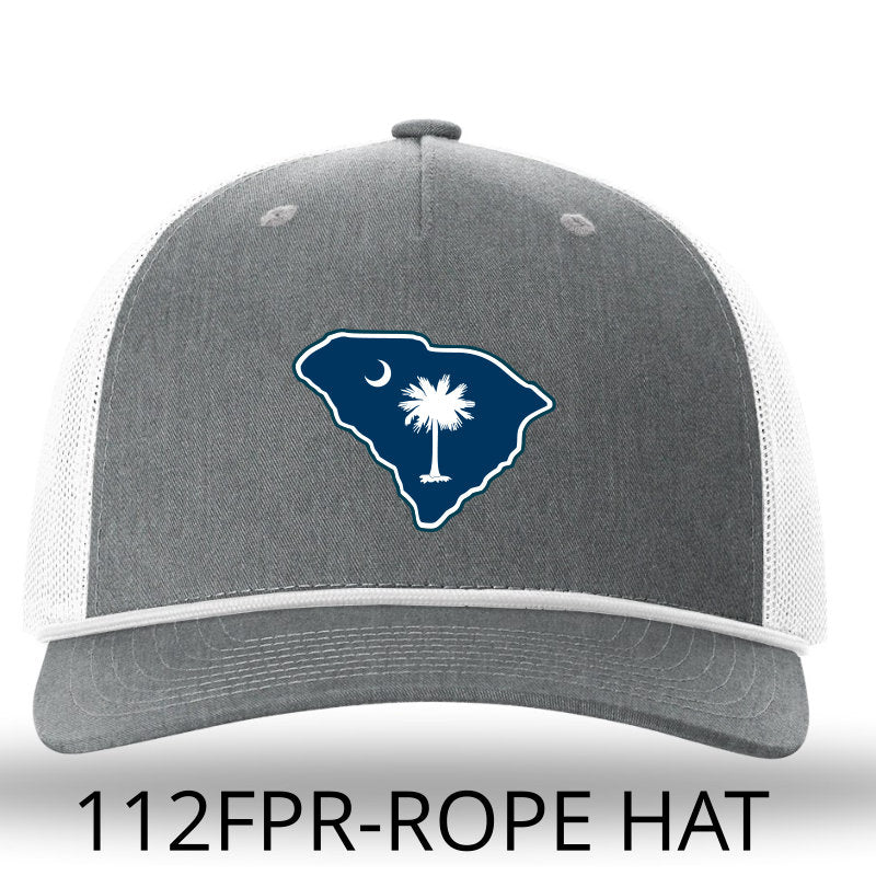 SC Outline- Color Patch -Heather Grey-White Rope Richardson 112FPR Trucker Snapback Lost Wando Outfitters - Lost Wando Outfitters