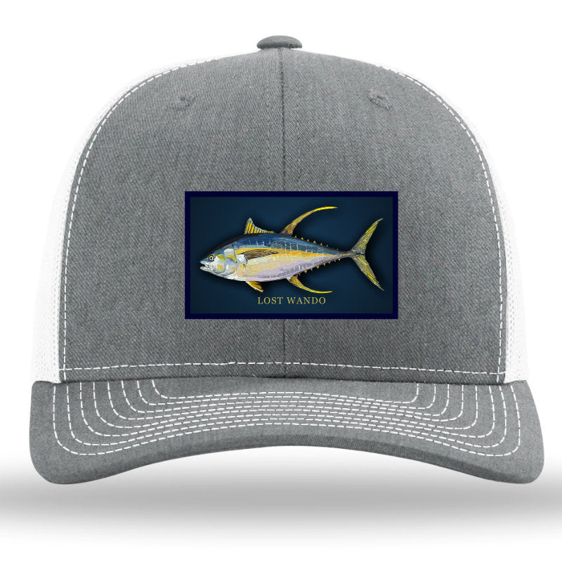 Yellow Fin Tuna Color Patch Heather Grey/White Richardson Sports 112 Trucker Snapback Lost Wando Outfitters