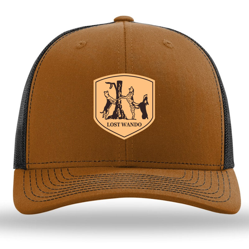 Coon Dogs Leather Patch Carmel-Black Richardson 112 Snapback Trucker Hat Lost Wando Outfitters (Copy)