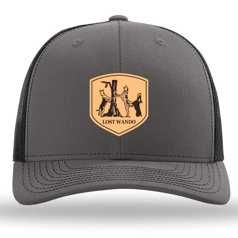 Coon Dogs Leather Patch Charcoal-Black Leather Patch Richardson 112 Snapback Trucker Hat Lost Wando Outfitters - Lost Wando Outfitters