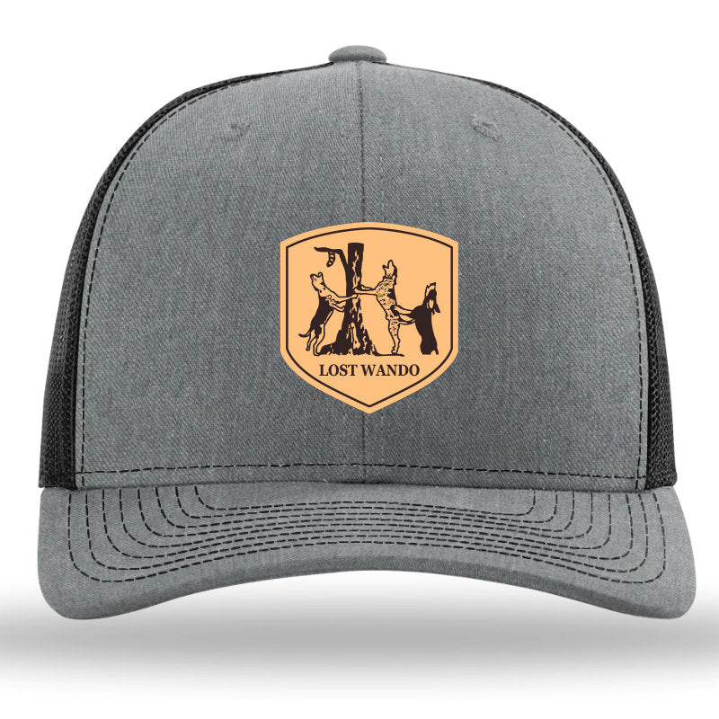 Coon Dogs Leather Patch Heather Grey-Black Richardson 112 Snapback Trucker Hat Lost Wando Outfitters - Lost Wando Outfitters