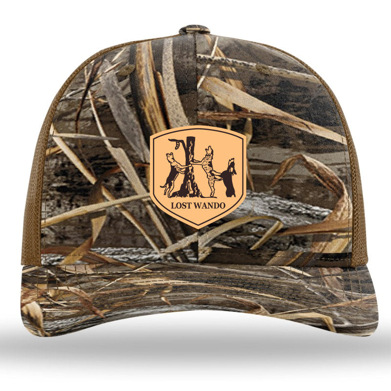 Coon Dogs Leather Patch Realtree Max7 Camo/Buck Richardson 112PFP Snapback Trucker Hat Lost Wando Outfitters - Lost Wando Outfitters