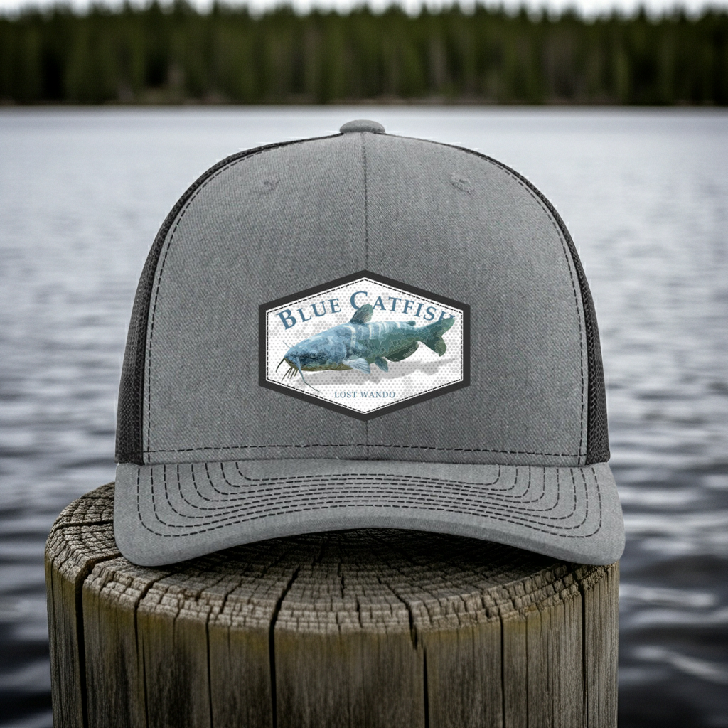 Blue Catfish Color Hat - Heather Grey/Black Richardson Sports 112 Trucker Snapback Hat Lost Wando Outfitters - Lost Wando Outfitters
