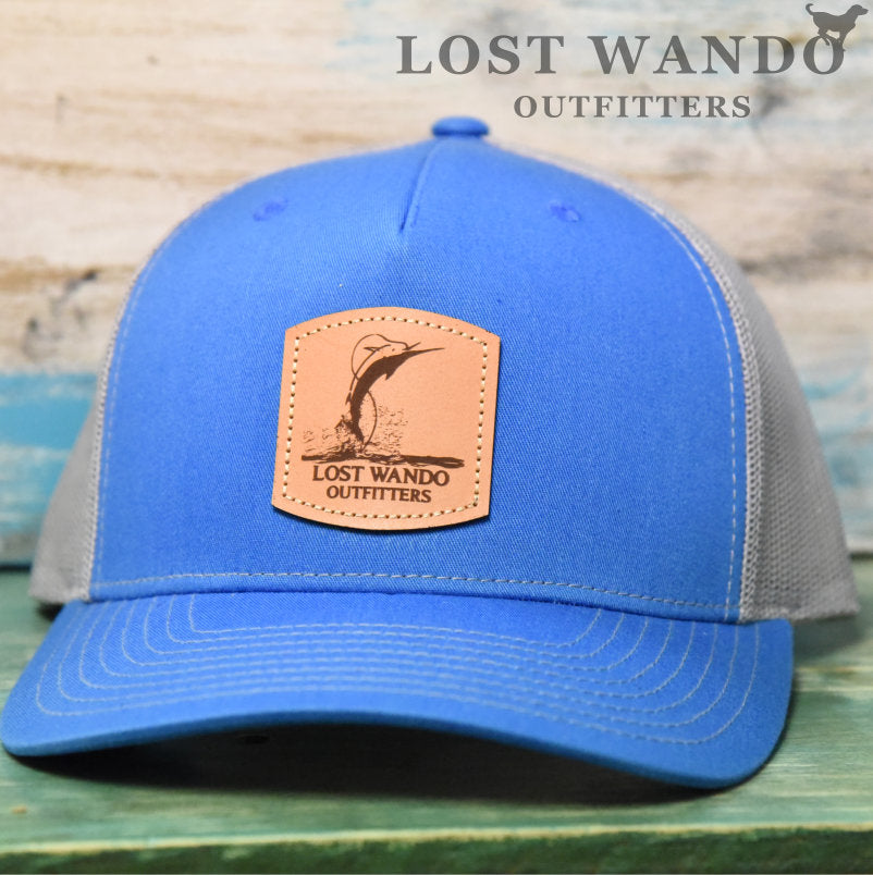 Air Marlin - Leather patch hat - Richardson 112 FP Cobalt Blue-Light Grey Lost Wando Outfitters - Lost Wando Outfitters