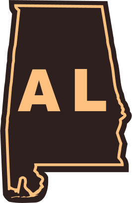 Load image into Gallery viewer, Alabama State Outline Etched Leather Patch Hat-Navy-Orange Lost Wando - Lost Wando Outfitters
