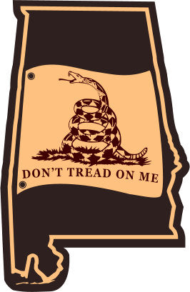 Load image into Gallery viewer, Alabama State Don&amp;#39;t Tread On Me Gadsden Flag Leather Patch Hat-Black - Lost Wando Outfitters
