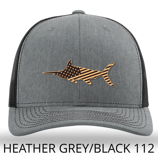 American Marlin - Leather patch hat - Heather Grey-Black Lost Wando Outfitters Richardson 112P - Lost Wando Outfitters