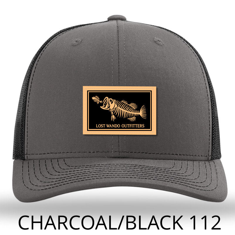 洋楽 on u sound patch cap black mesh Bone Fish Leather Patch Charcoal-Black Richardson 112