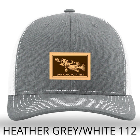 Bone Fish Leather Patch Richardson 112 Heather Grey-White Lost Wando Outfitters - Lost Wando Outfitters