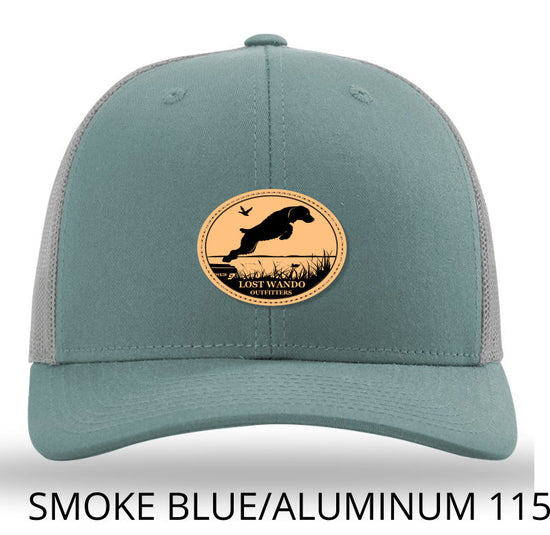 Boykin Fetch Smoke Blue Aluminum Leather Patch Hat Lost Wando Outfitters Richardson 115 - Lost Wando Outfitters