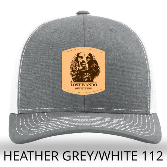 Boykin Portrait Heather Grey-White Leather Patch Hat Lost Wando Outfitters Richardson 112 - Lost Wando Outfitters