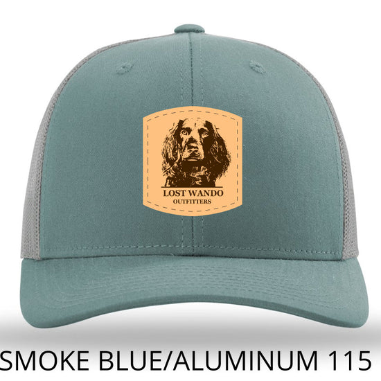 Boykin Portrait Smoke Blue-Aluminum Leather Patch Hat Lost Wando Outfitters Richardson 115 - Lost Wando Outfitters