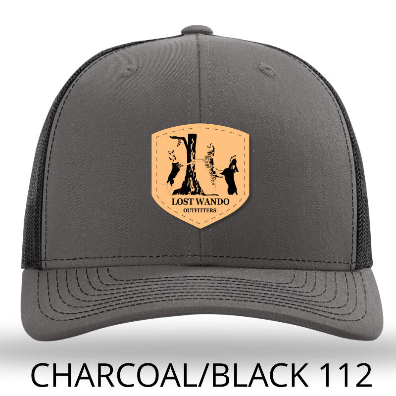 Coon Dogs Charcoal-Black Leather Patch Richardson 112 Hat Lost Wando Outfitters - Lost Wando Outfitters