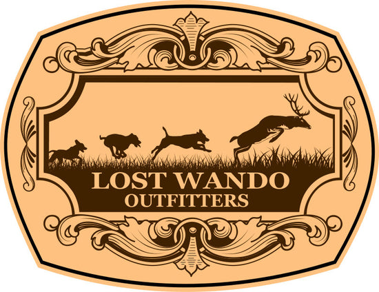 Dog On Deer Charcoal-Black Leather Patch Hat Lost Wando Outfitters Richardson 112 - Lost Wando Outfitters