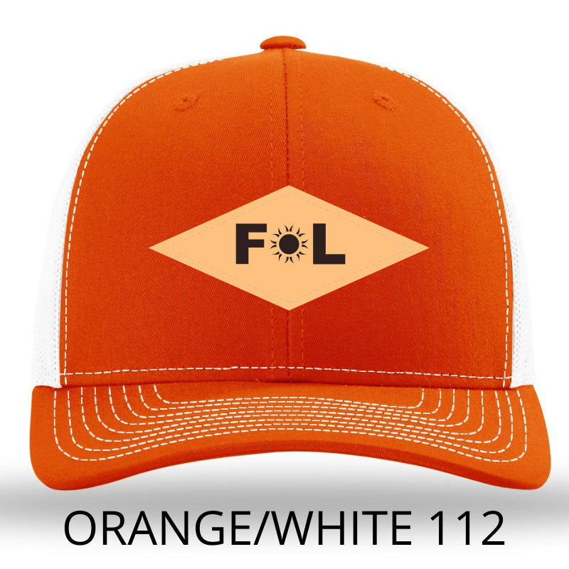 Florida Diamond Leather Patch Hat - Orange-White Richardson 112 - Lost Wando Outfitters