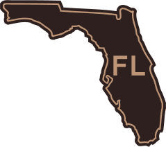 Florida State Outline Etched Leather Patch Hat -Royal-Light Grey Richardson 115 - Lost Wando Outfitters