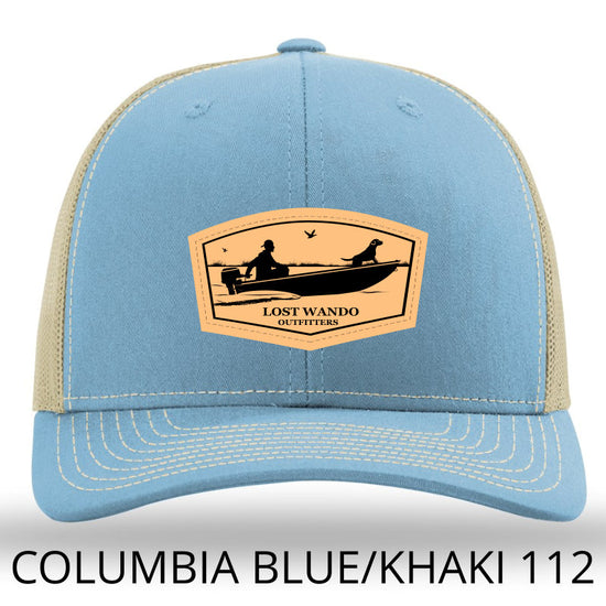 Jon Boat Leather Patch Hat Columbia Blue-Khaki Richardson 112 Lost Wando Outfitters - Lost Wando Outfitters
