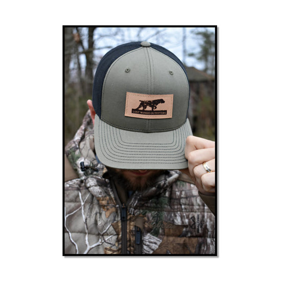 Pointer Leather Patch Hat Loden-Black - Lost Wando Outfitters