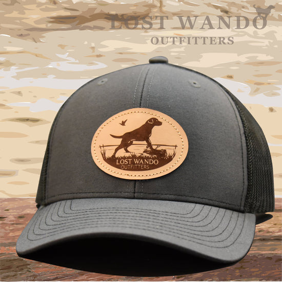 Marsh Lab Leather Patch Hat Charcoal-Black - Lost Wando Outfitters