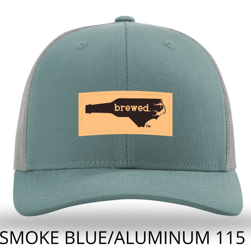 Load image into Gallery viewer, NC Brewed Leather Patch - Smoke Blue - Aluminum - Lost Wando Outfitters
